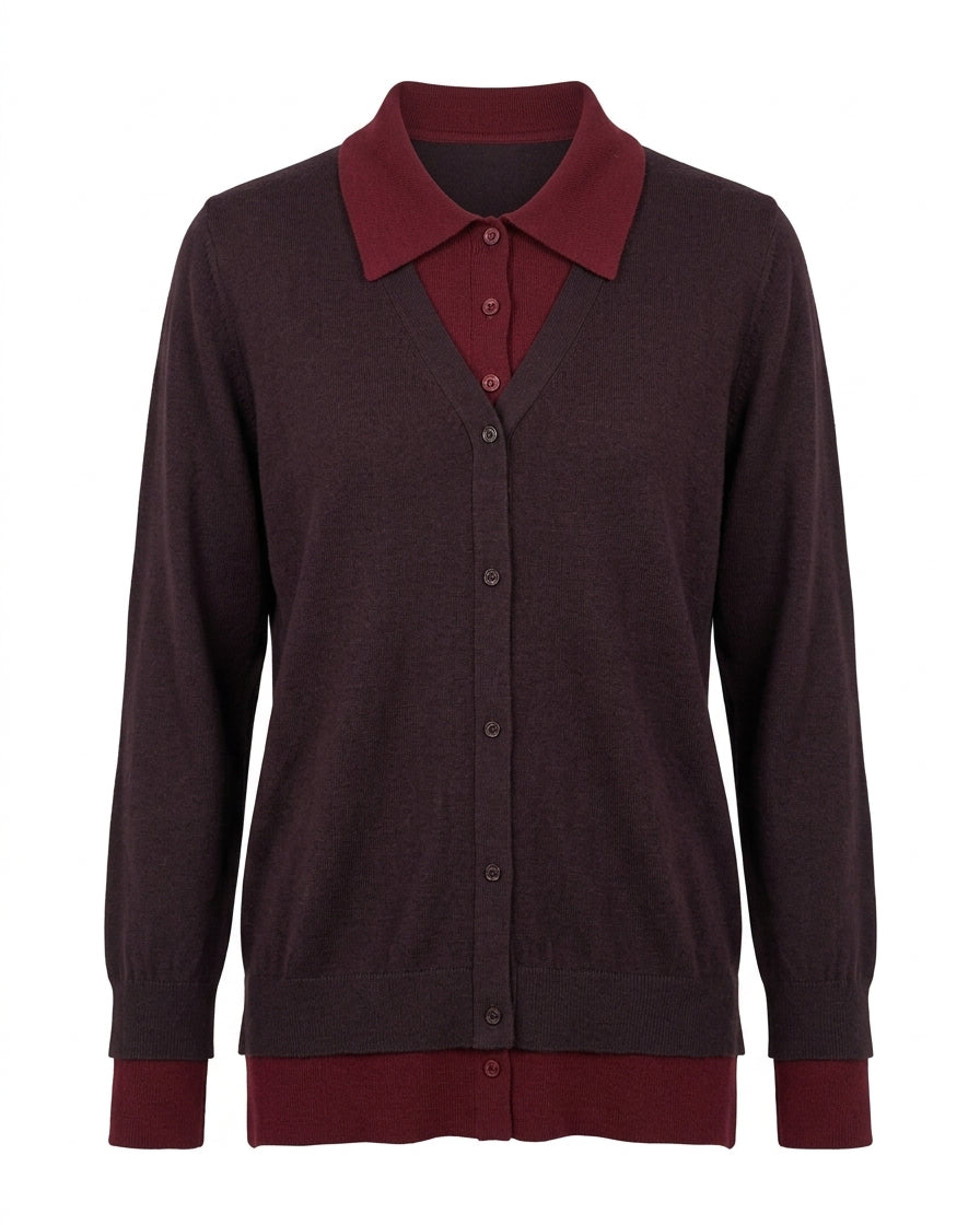 Cardigan con collo camicia