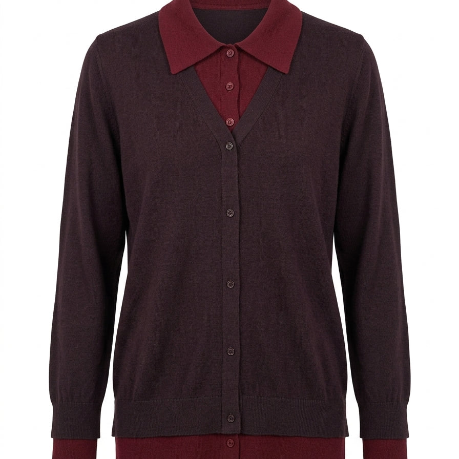 Cardigan con collo camicia