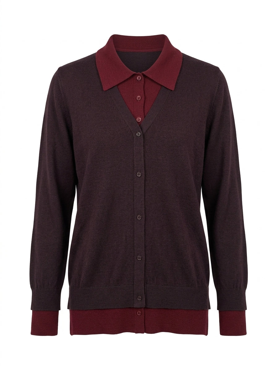 Cardigan con collo camicia