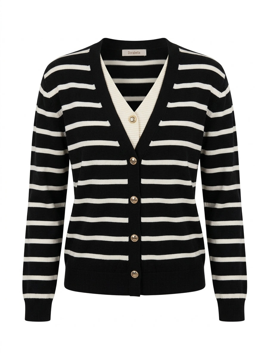 Finto cardigan scollo a V