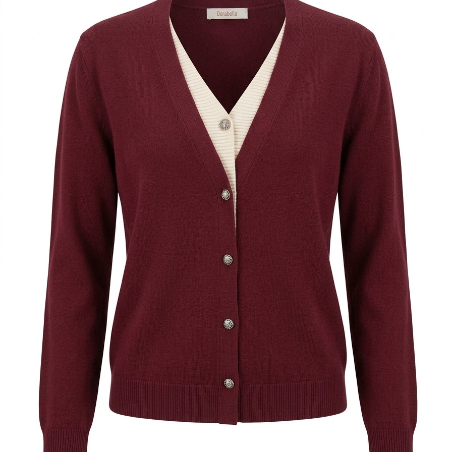 Finto cardigan scollo a V