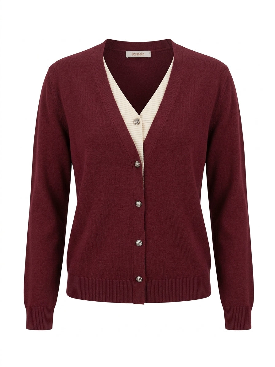 Finto cardigan scollo a V