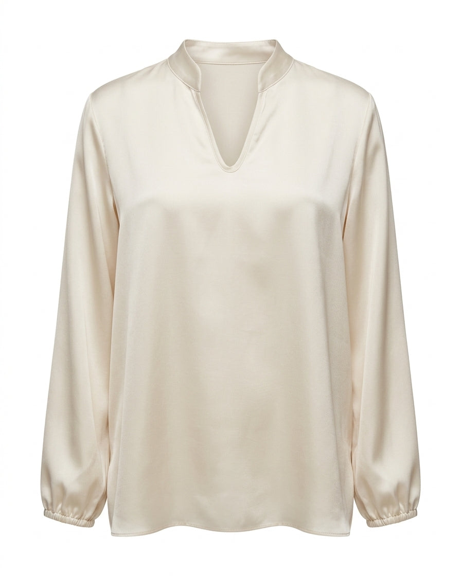 Blusa fluida con scollo a V