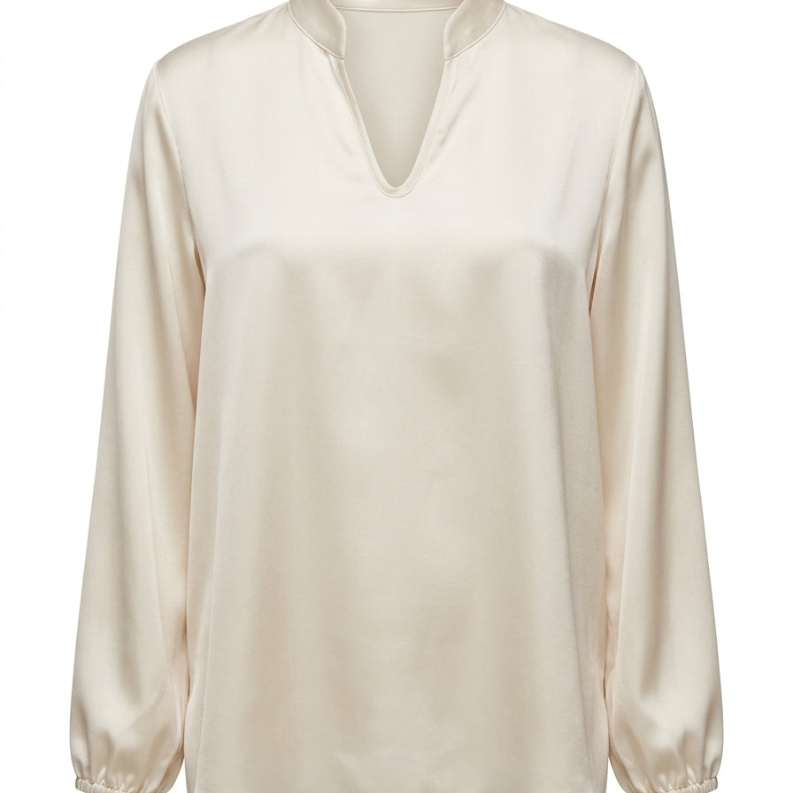 Blusa fluida con scollo a V