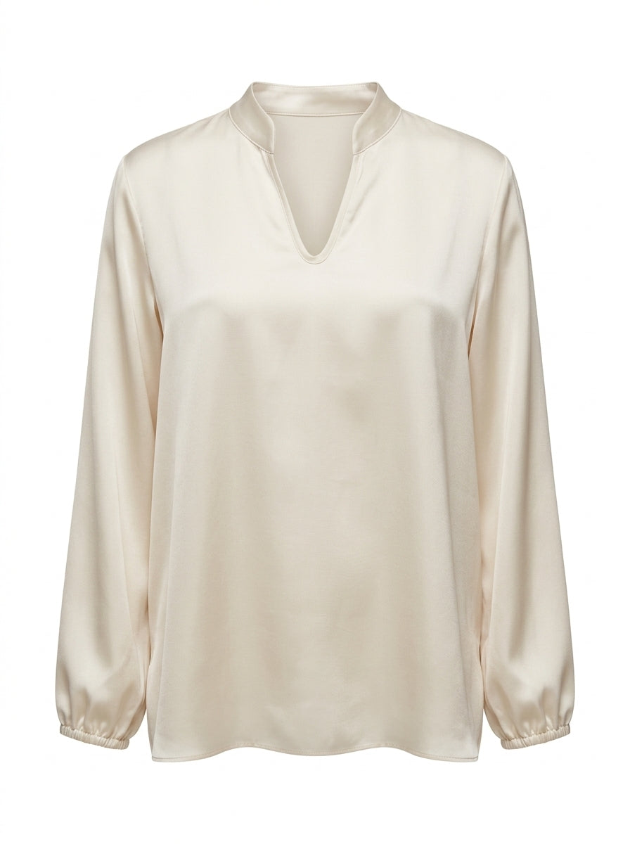 Blusa fluida con scollo a V