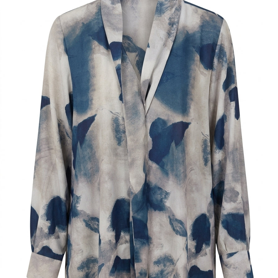 Blusa scollo a V con sciarpetta