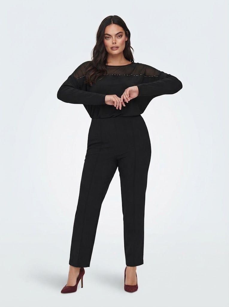 Blusa con carré trasparente