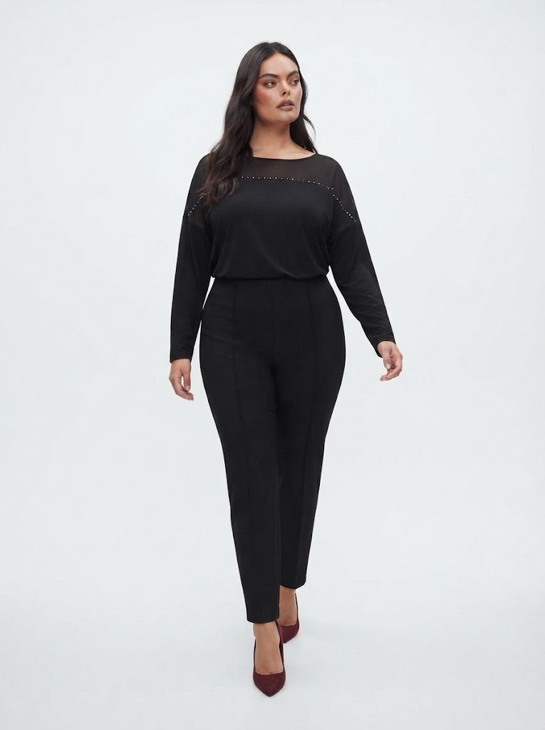 Blusa con carré trasparente