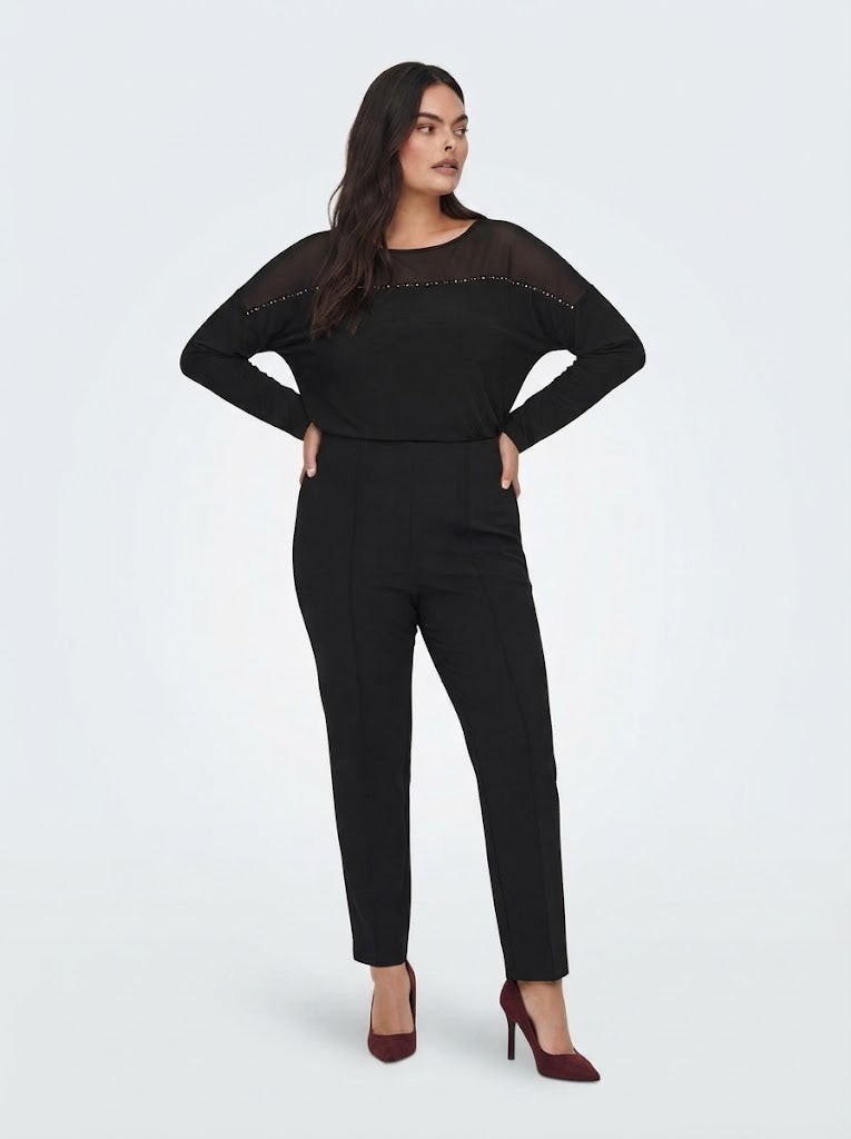 Blusa con carré trasparente