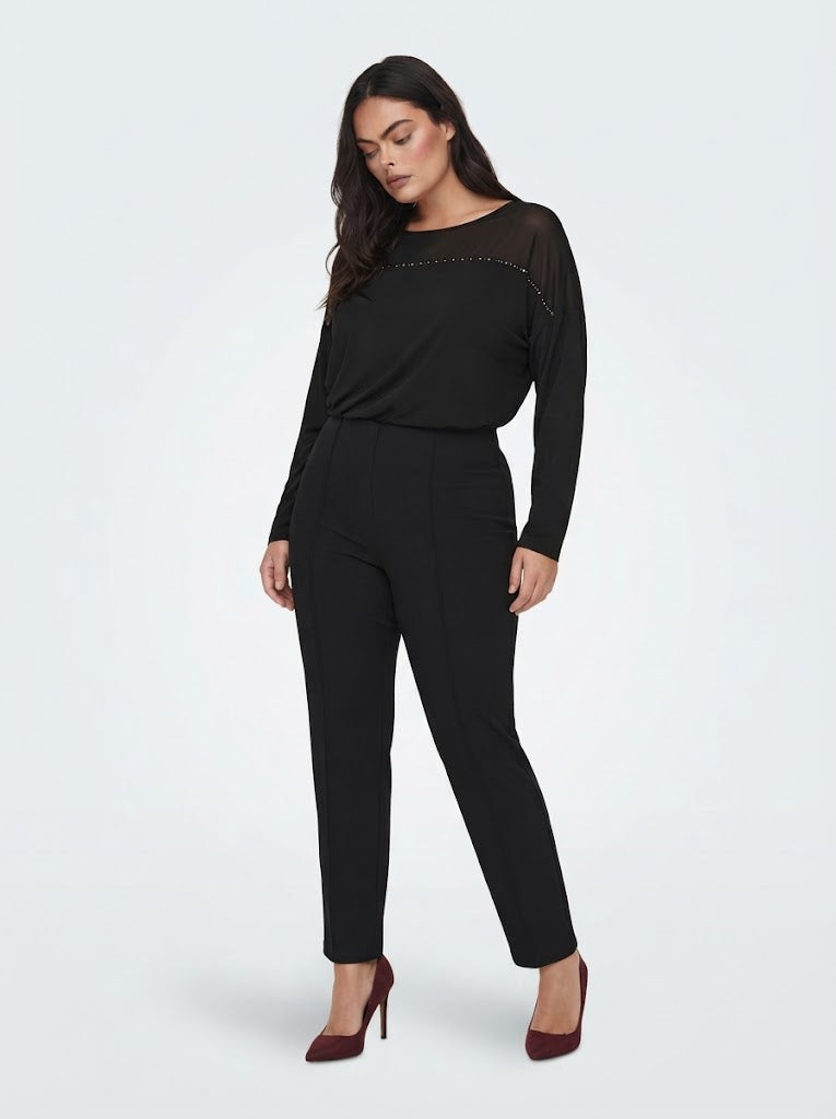 Blusa con carré trasparente