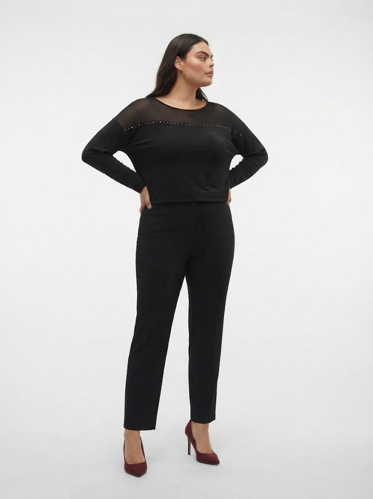 Blusa con carré trasparente