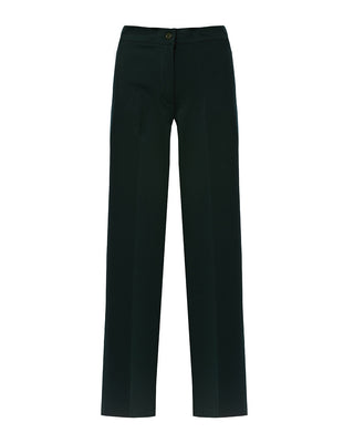 Straight leg trousers with pockets and button GREEN