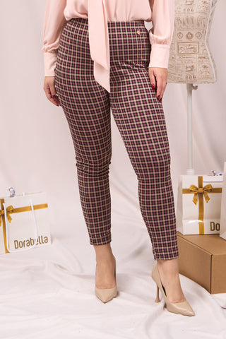 Pantaloni slim fit fantasia MAGENTA