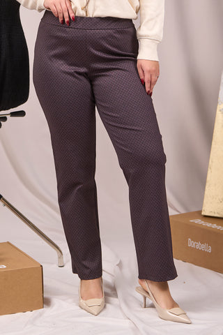 Patterned trousers with elastic waist BORDEAUX