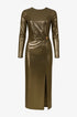 Abito Lungo Metallizzato con Drappeggio Laterale IRONICA