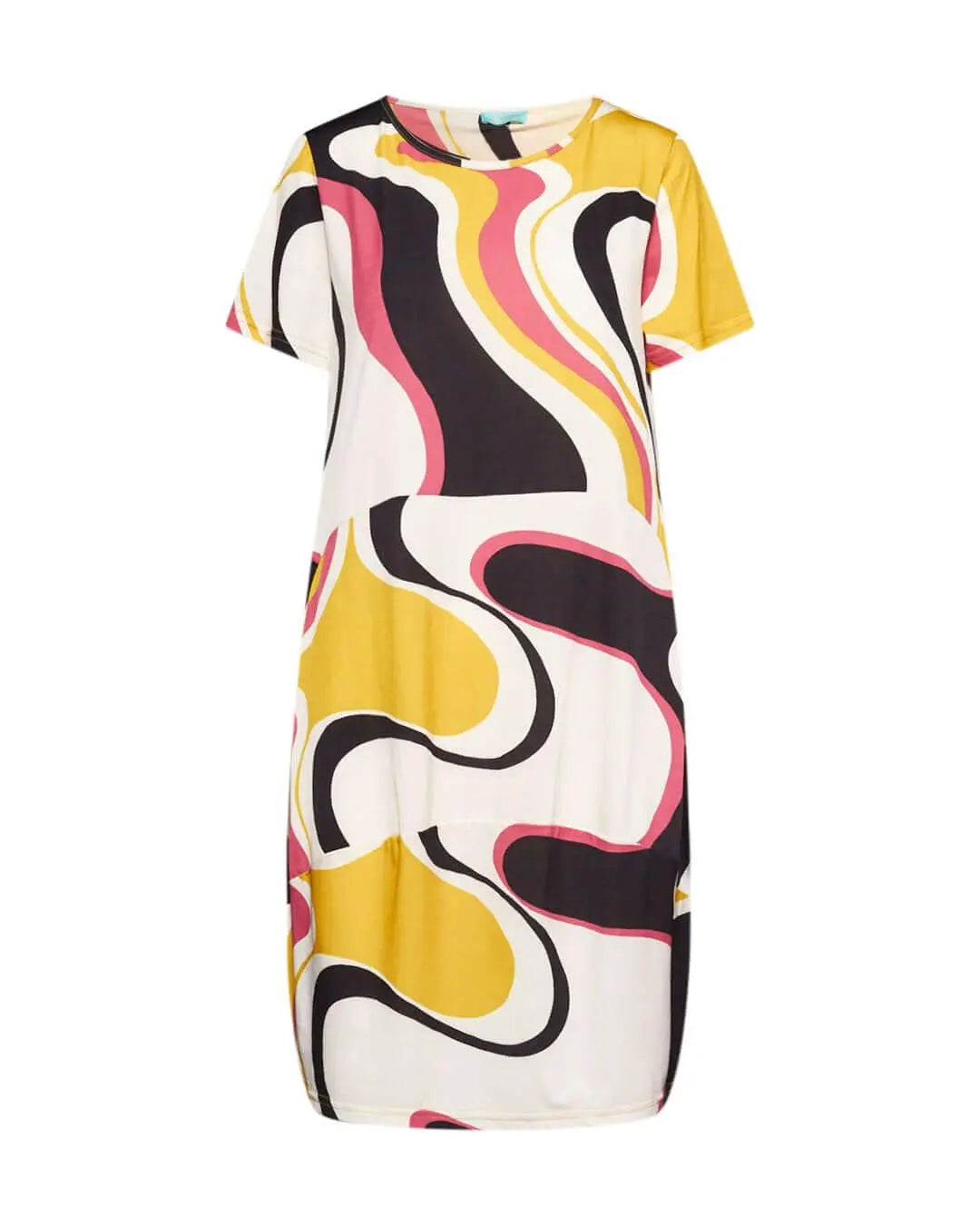 Abito a sacchetto a maniche corte in jersey elasticizzato con fantasia multicolore. FUXIA DORABELLA XXXL