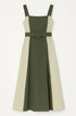Abito bicolor con cintura in vita Unica by Dorabella Militare-Taglia-Unica-Curvy-fino-alla-54