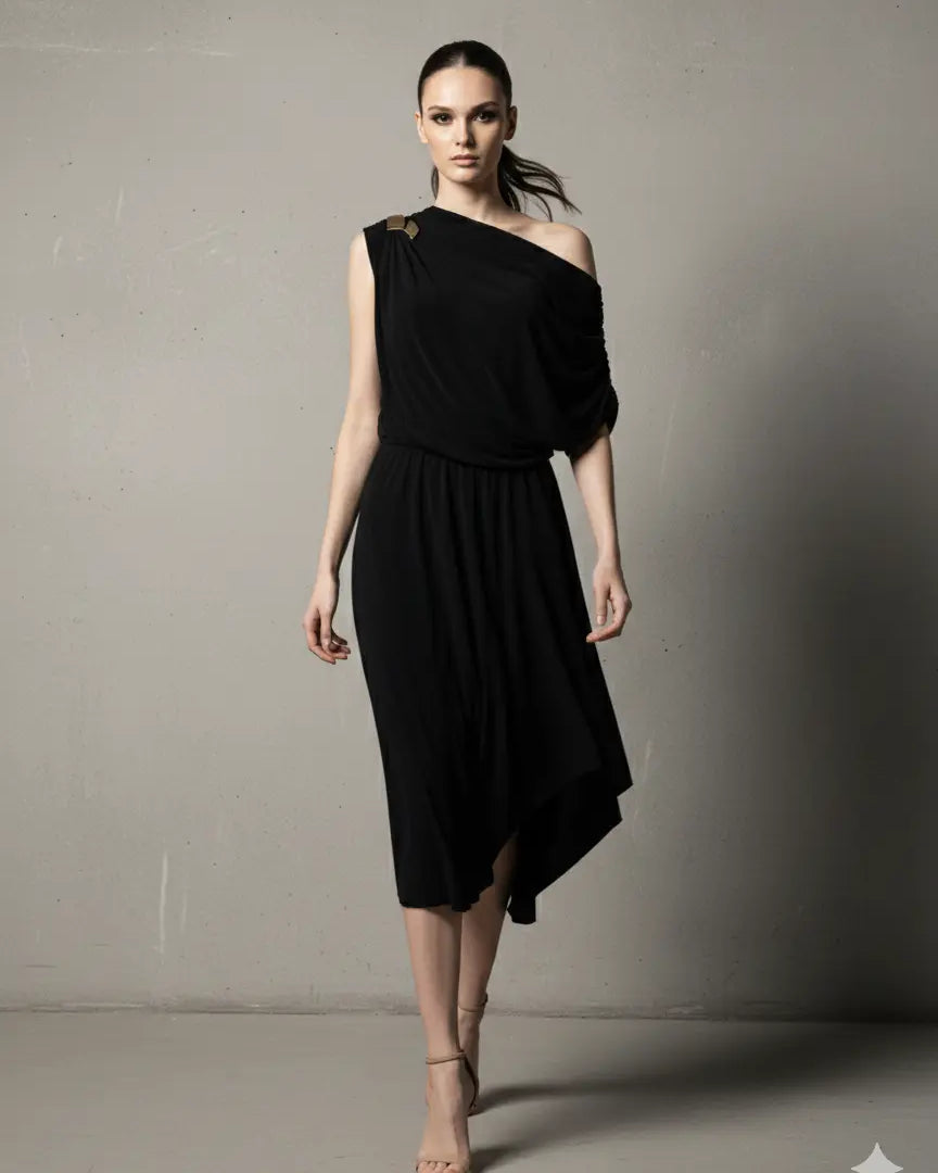 Abito con accessorio metallico DORABELLA