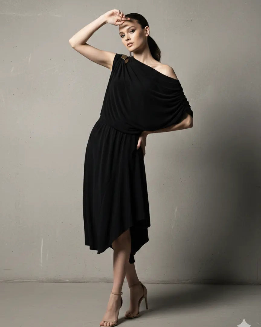 Abito con accessorio metallico DORABELLA