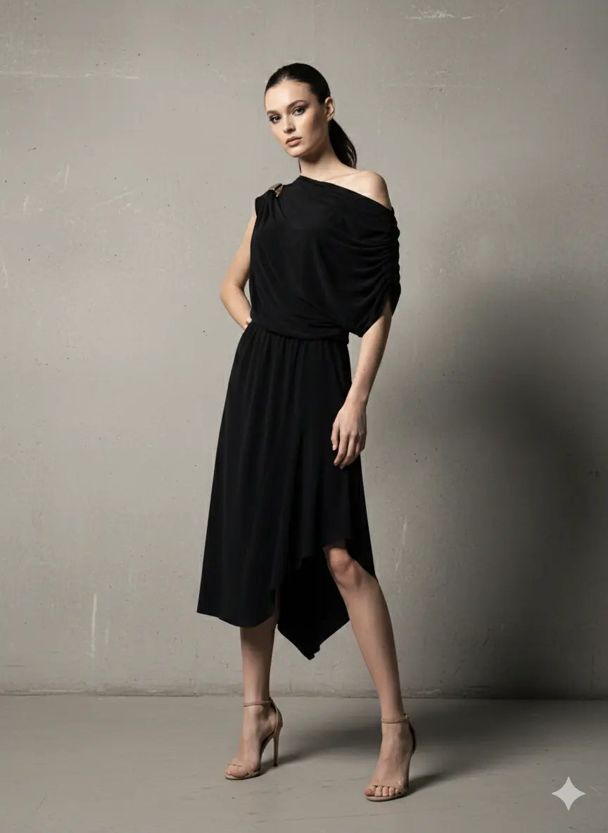 Abito con accessorio metallico DORABELLA