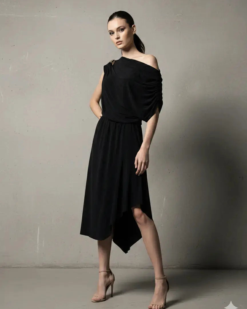 Abito con accessorio metallico DORABELLA