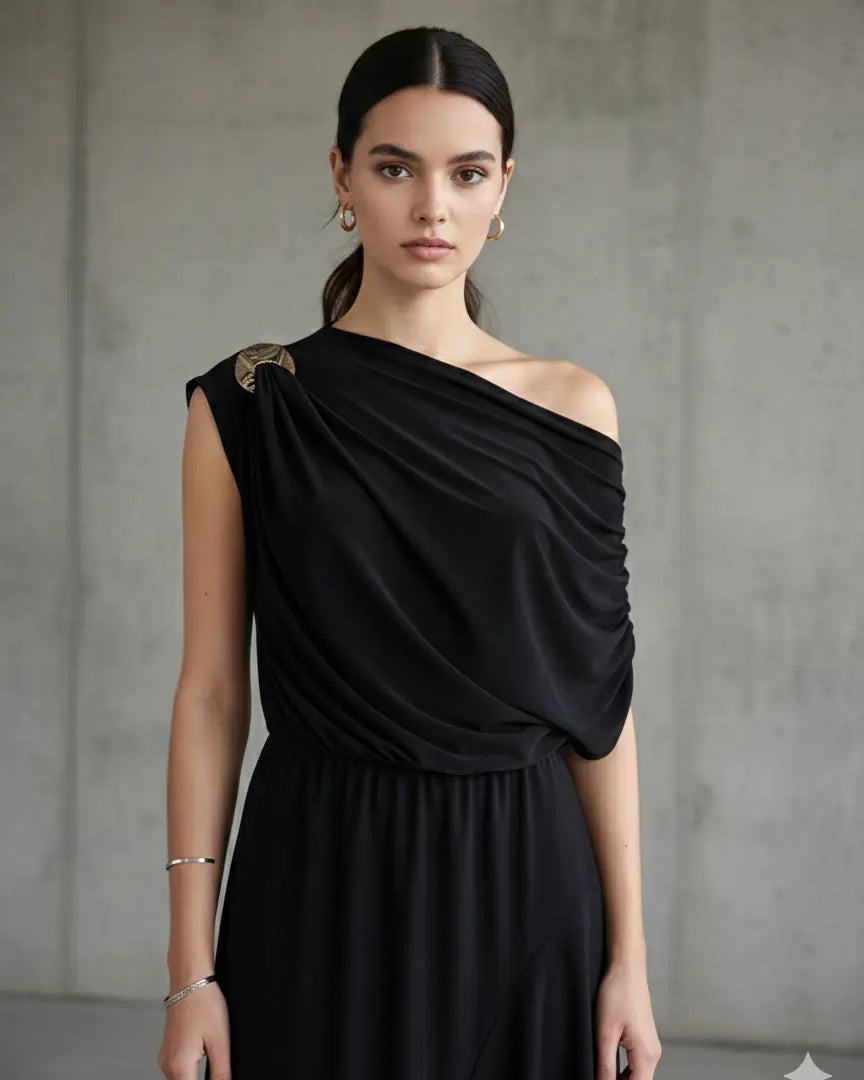 Abito con accessorio metallico DORABELLA