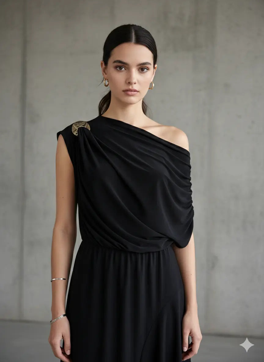 Abito con accessorio metallico DORABELLA