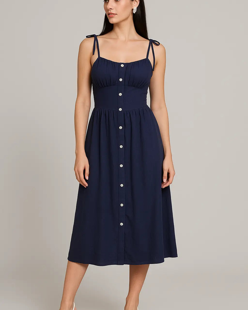 Abito con bretelline, bottoni frontali e corpino con coppette Unica by Dorabella