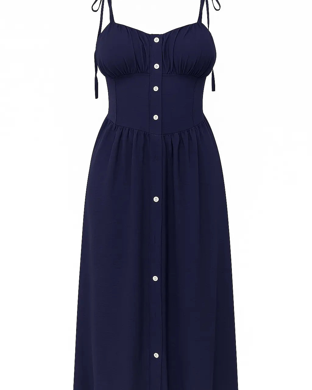 Abito con bretelline, bottoni frontali e corpino con coppette Unica by Dorabella Blu-navy-Taglia-Unica-48-50-o-XL-XXL