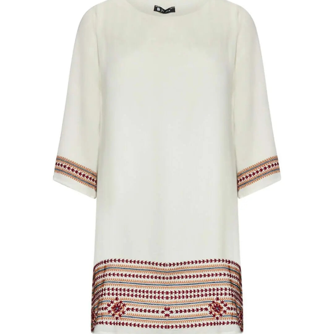 Abito con dettaglio ricamo ECRU IRONICA XL