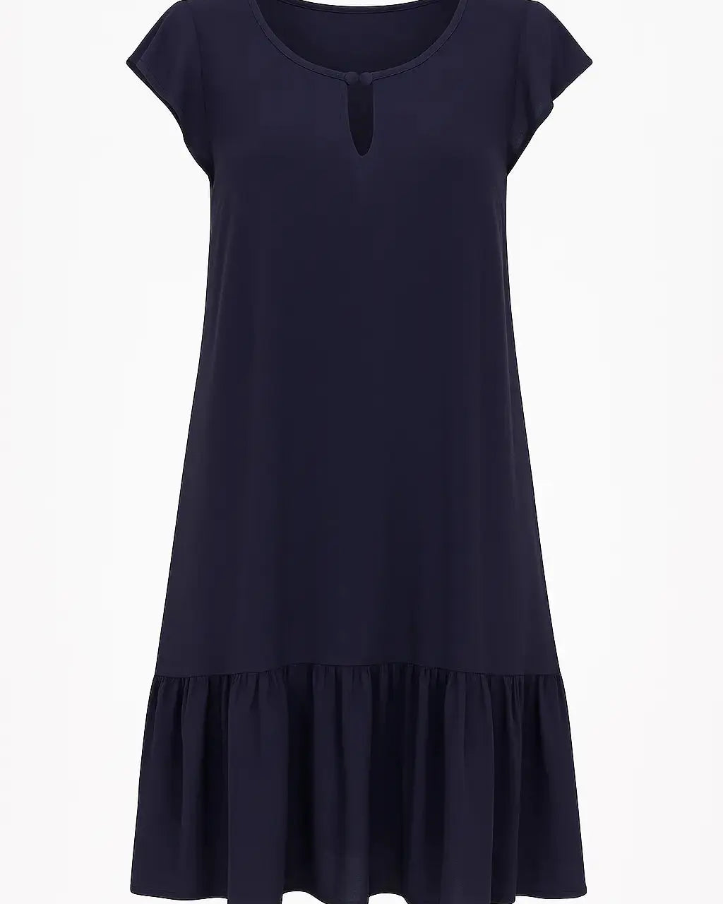 Abito con goccia, volant e balza sul fondo in viscosa DORABELLA Deep-Blue-Navy-XXL