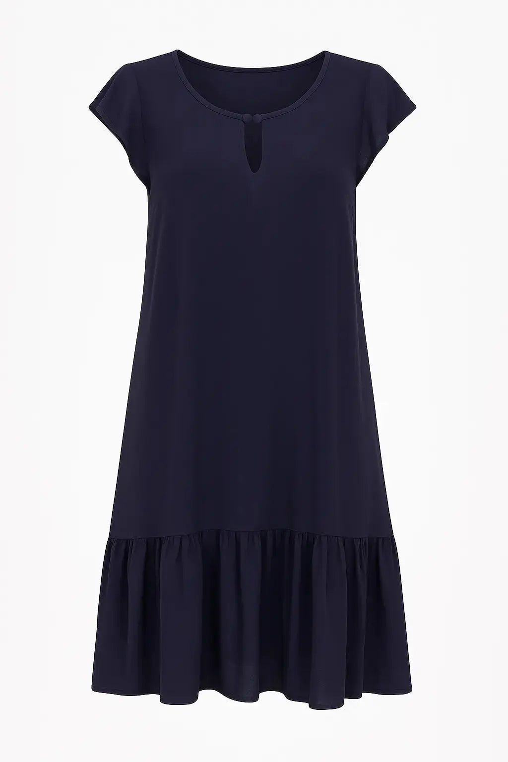 Abito con goccia, volant e balza sul fondo in viscosa DORABELLA Deep-Blue-Navy-XXL