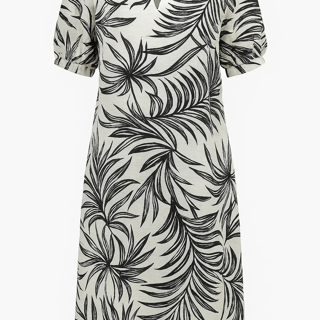 Abito con scollino a V stampato in viscosa DORABELLA