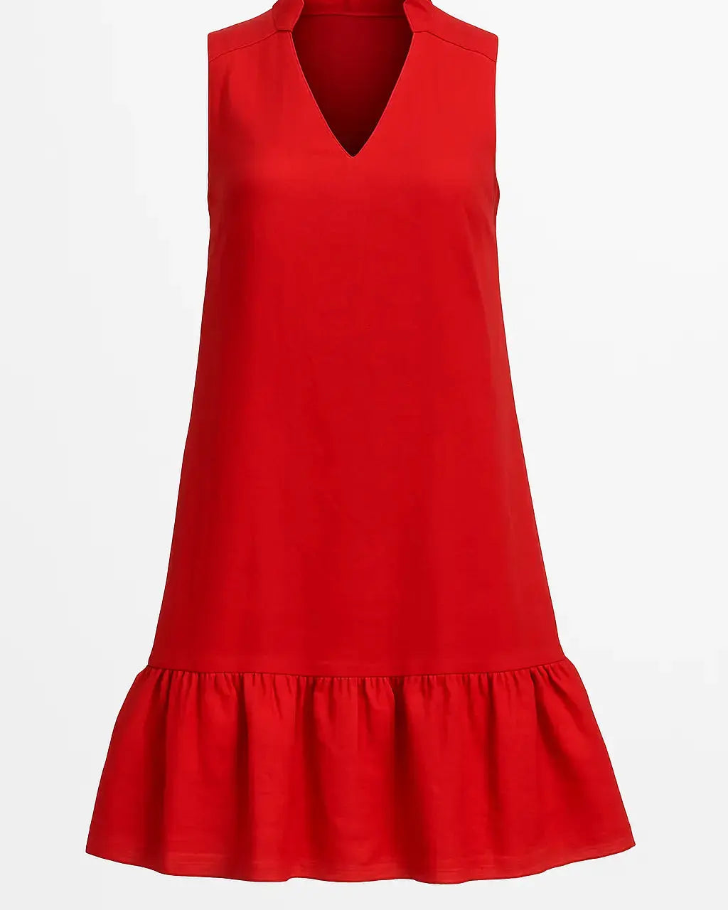 Abito con scollo a V e balza sul fondo DORABELLA