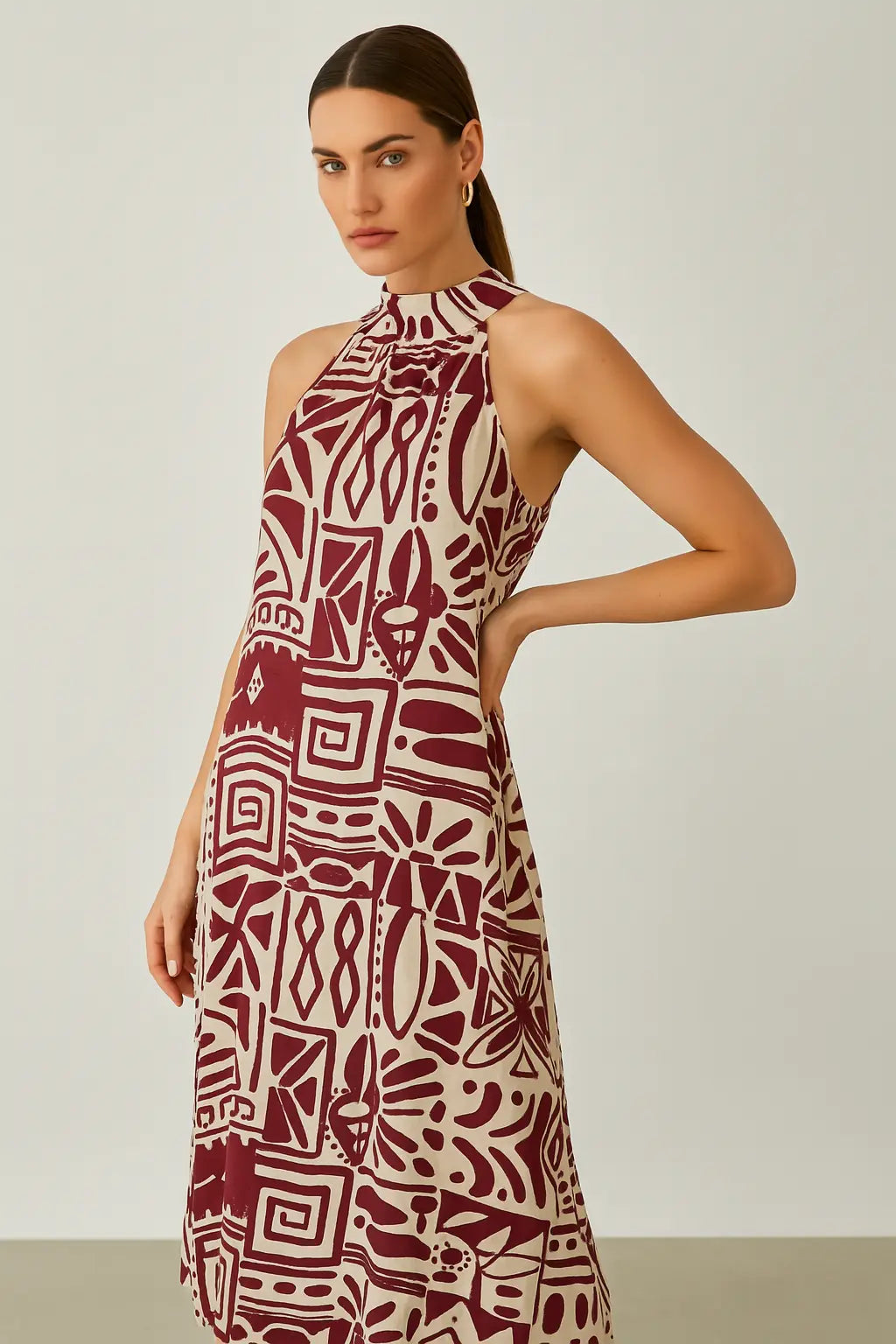 Abito con scollo america a fantasia Unica by Dorabella