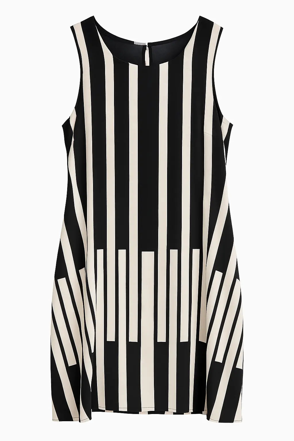 Abito corto con apertura a goccia sul retro Unica by Dorabella Nero-Taglia-Unica-Curvy-fino-alla-54