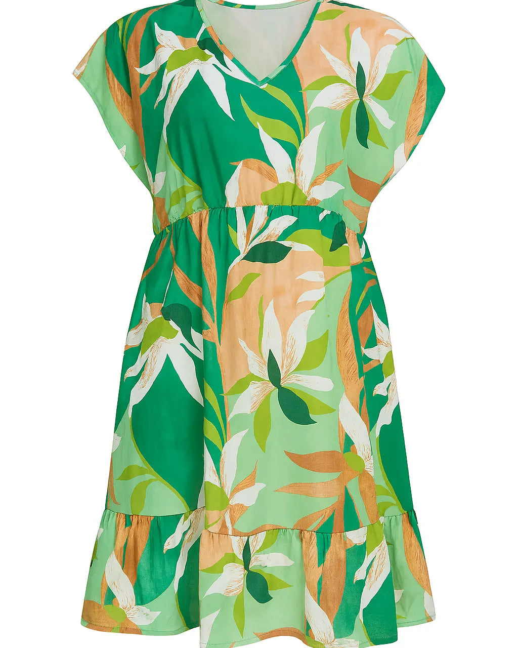 Abito corto con balza sul fondo DORABELLA