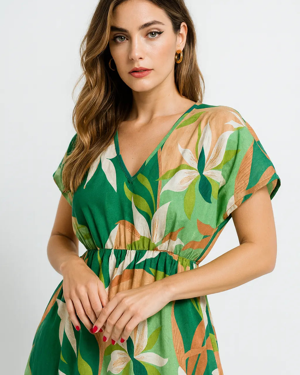 Abito corto con balza sul fondo DORABELLA