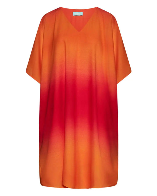 Abito effetto degradé con manica kimono e scollo a V ARANCIO DORABELLA
