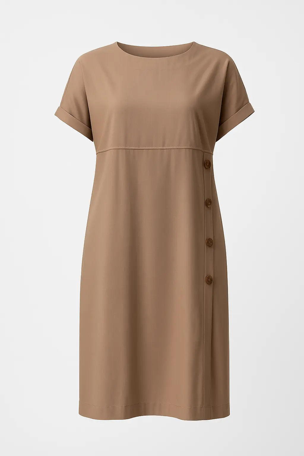 Abito girocollo con dettaglio bottoni frontali in viscosa DORABELLA PIU'