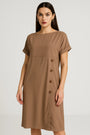 Abito girocollo con dettaglio bottoni frontali in viscosa DORABELLA PIU'