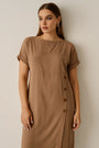 Abito girocollo con dettaglio bottoni frontali in viscosa DORABELLA PIU'