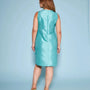 Abito giromanica a tubino in shantung con inserto in pizzo in vita DORABELLA COUTURE