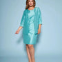 Abito giromanica a tubino in shantung con inserto in pizzo in vita DORABELLA COUTURE