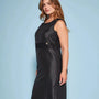 Abito giromanica a tubino in shantung con inserto in pizzo in vita DORABELLA COUTURE