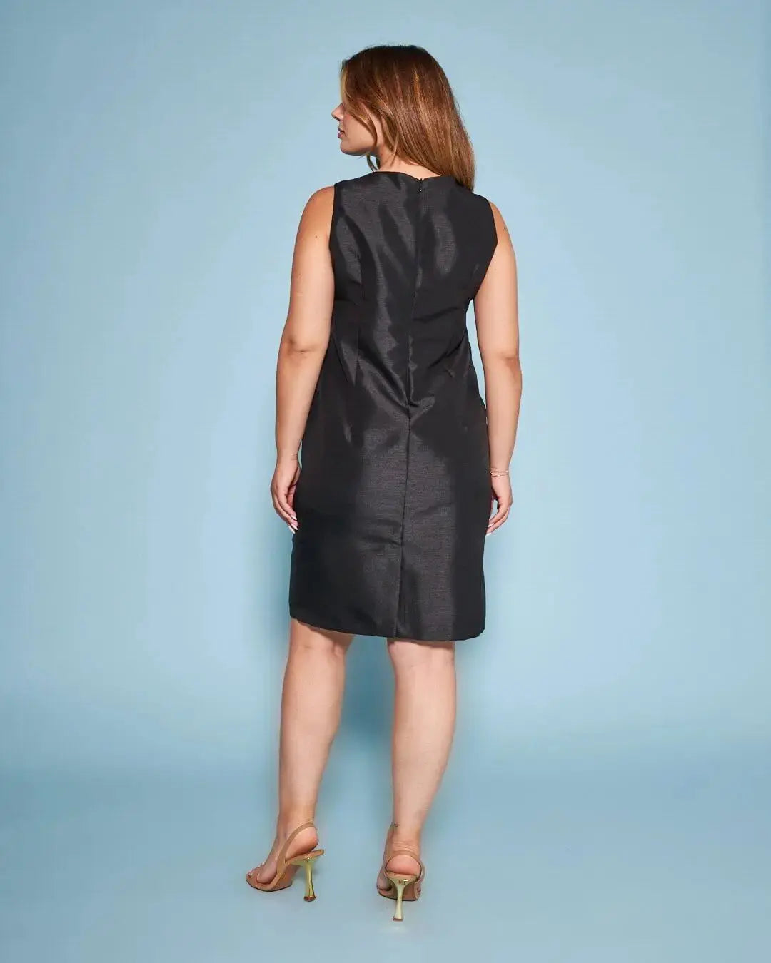 Abito giromanica a tubino in shantung con inserto in pizzo in vita DORABELLA COUTURE