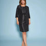 Abito giromanica a tubino in shantung con inserto in pizzo in vita DORABELLA COUTURE