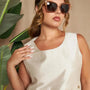 Abito giromanica a tubino in shantung con inserto in pizzo in vita DORABELLA COUTURE