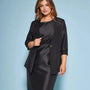 Abito giromanica a tubino in shantung con inserto in pizzo in vita DORABELLA COUTURE