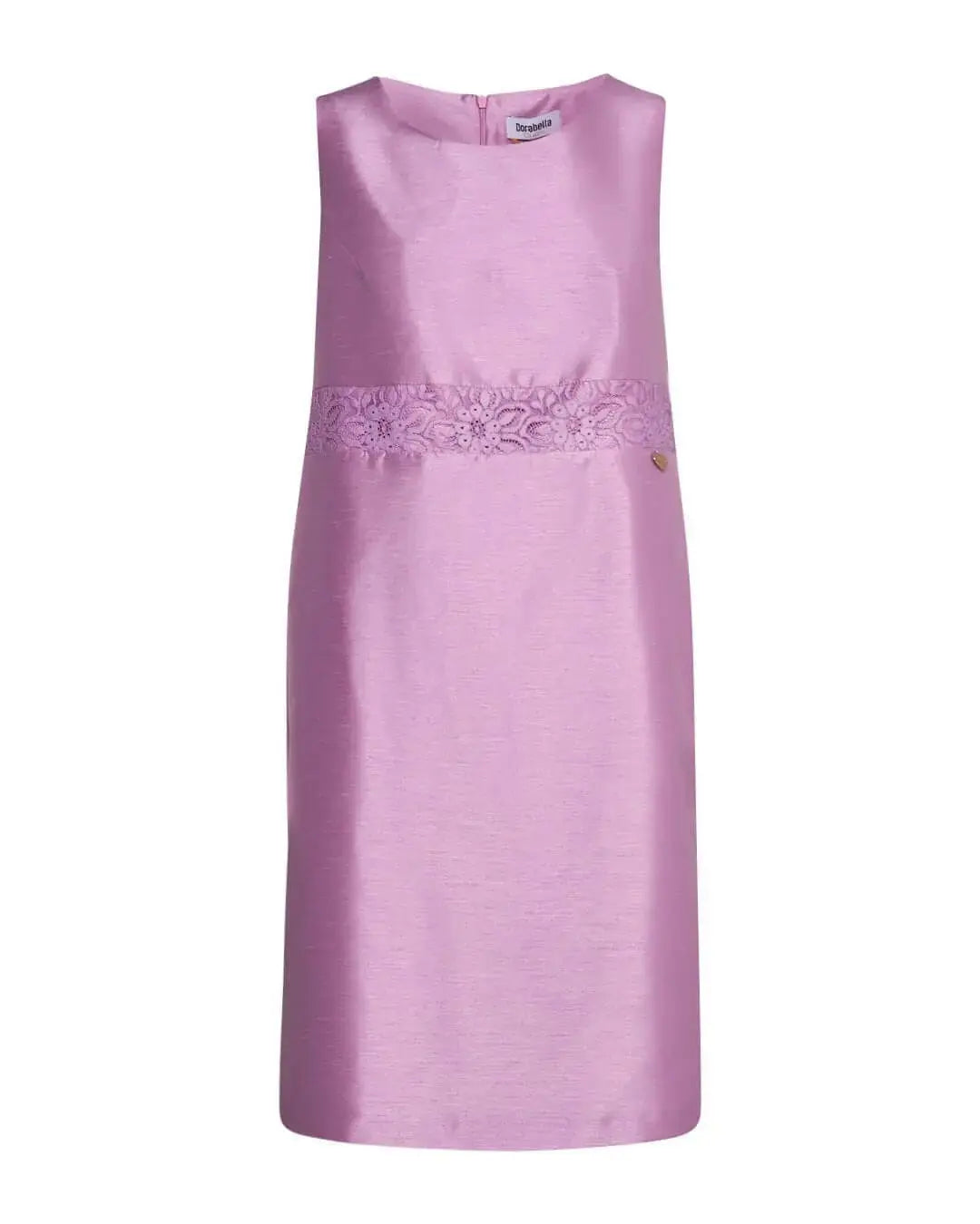 Abito giromanica a tubino in shantung con inserto in pizzo in vita CICLAMINO DORABELLA COUTURE